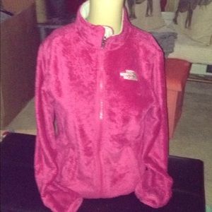 Pink The North Face furry jacket